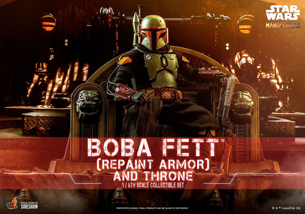 Boba Fett (Repaint Armor) and Throne Star Wars Sixth Scale Figure Set