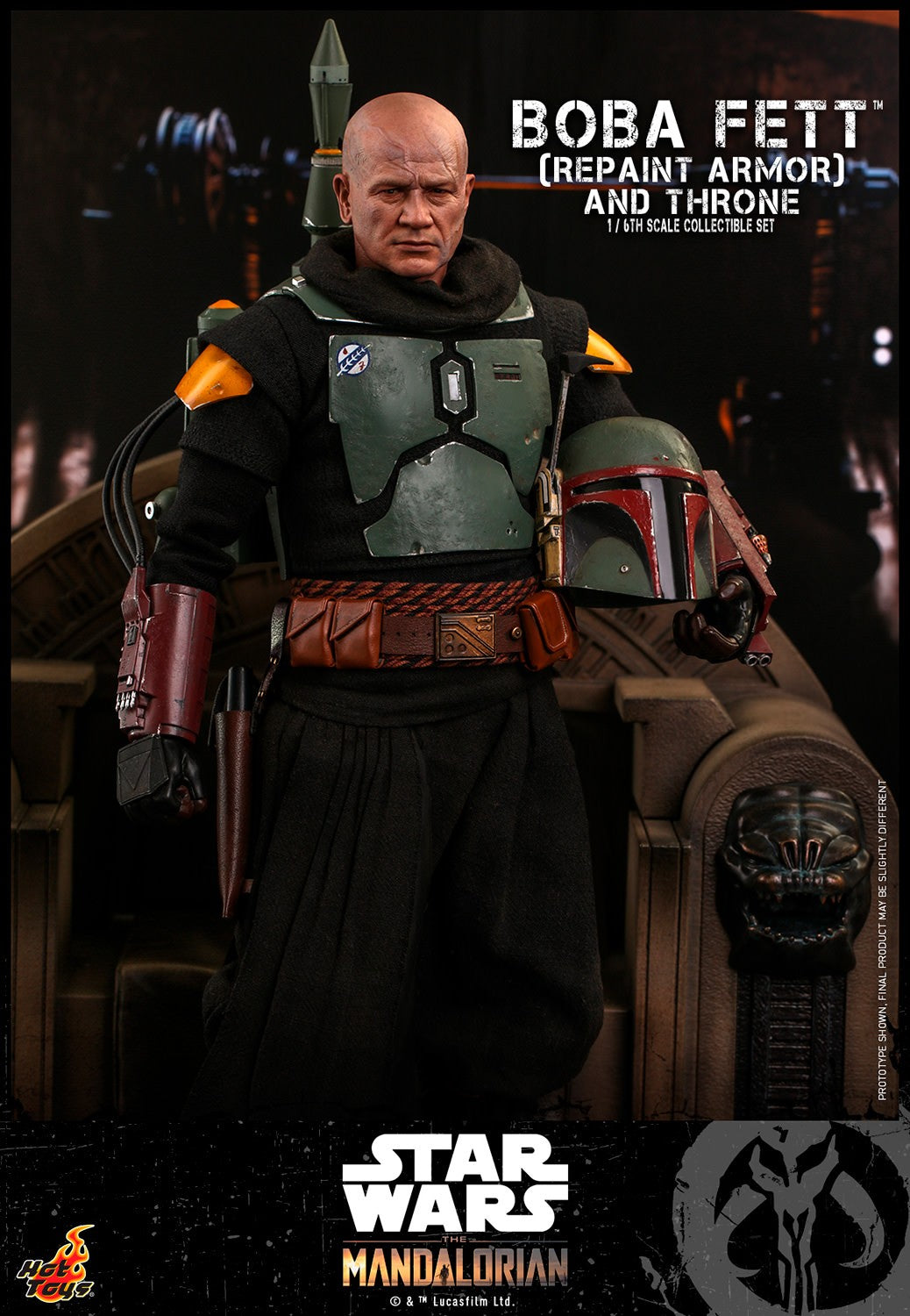 Boba Fett (Repaint Armor) and Throne Star Wars Sixth Scale Figure Set
