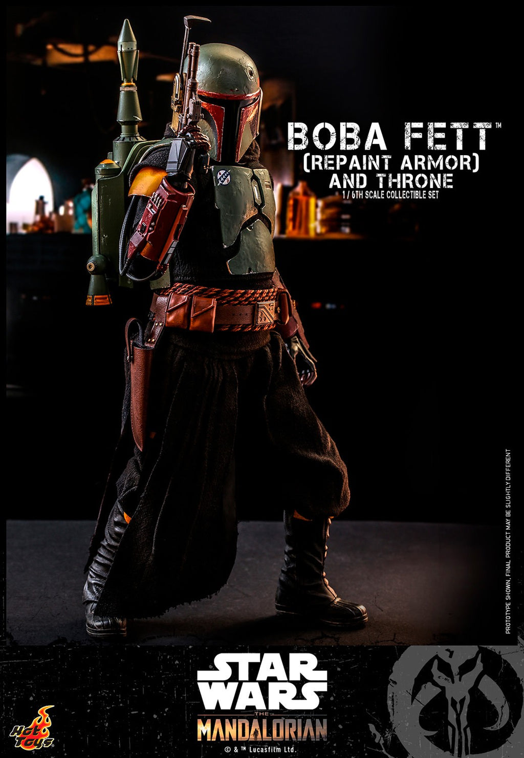 Boba Fett (Repaint Armor) and Throne Star Wars Sixth Scale Figure Set