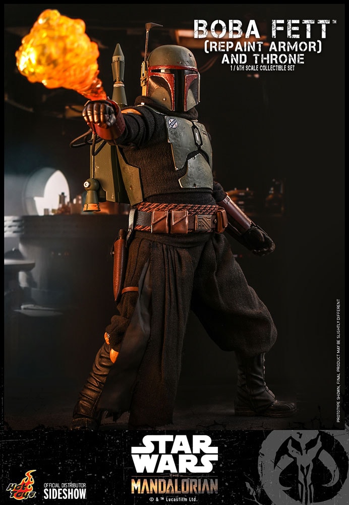 Boba Fett (Repaint Armor) and Throne Star Wars Sixth Scale Figure Set