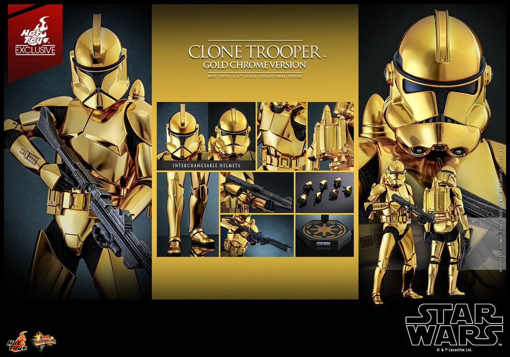 Clone Trooper (Gold Chrome Version) Star Wars Sixth Scale Figure