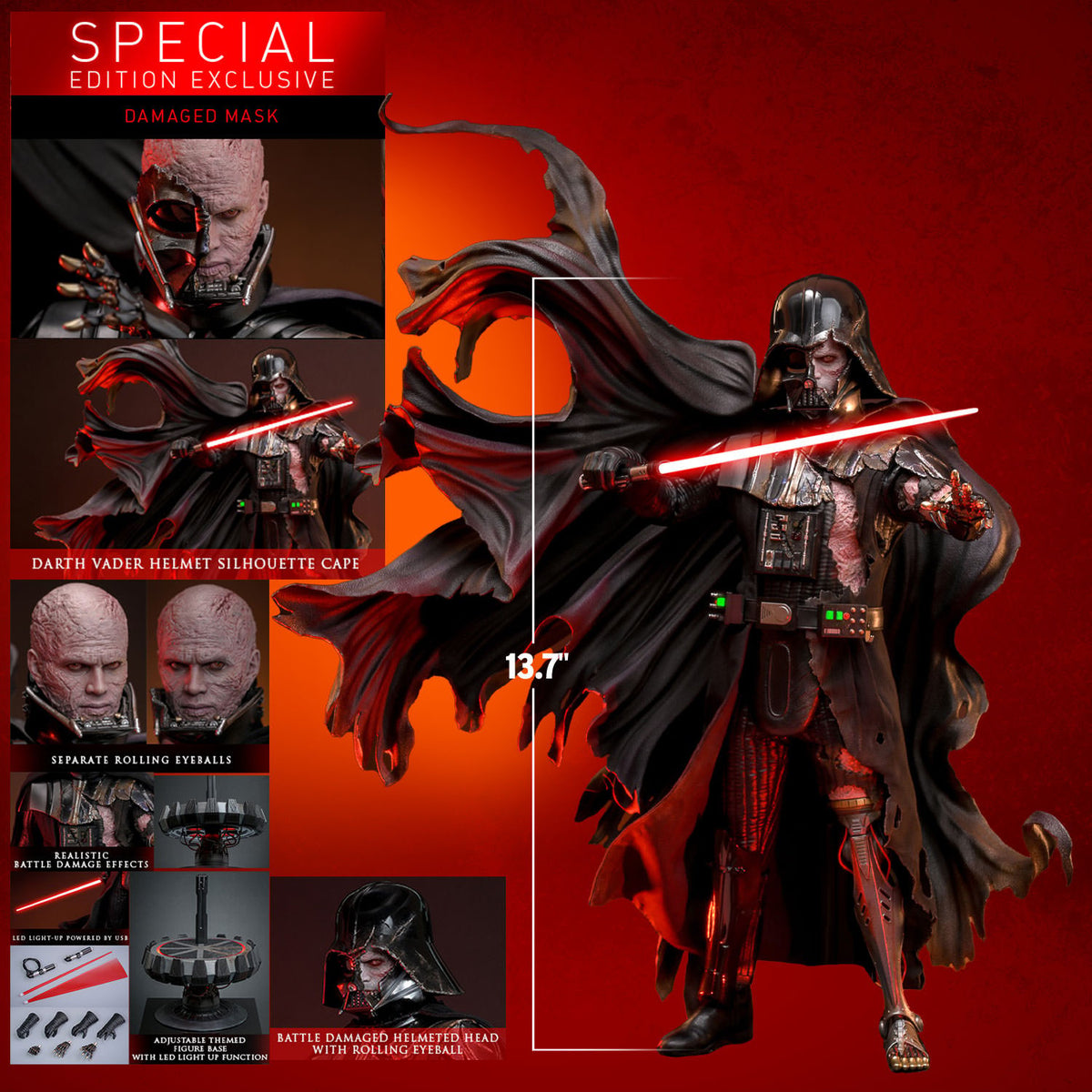 Darth Vader (Battle Damaged) Star Wars Sixth Scale Figure
