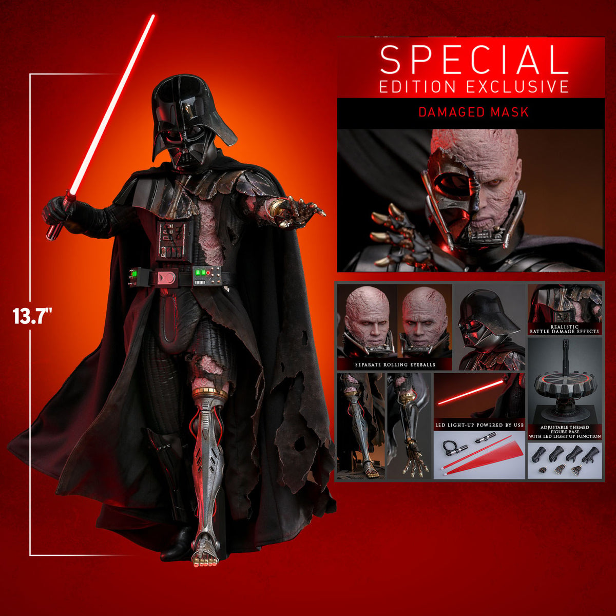 Darth Vader (Battle Damaged) Star Wars Sixth Scale Figure