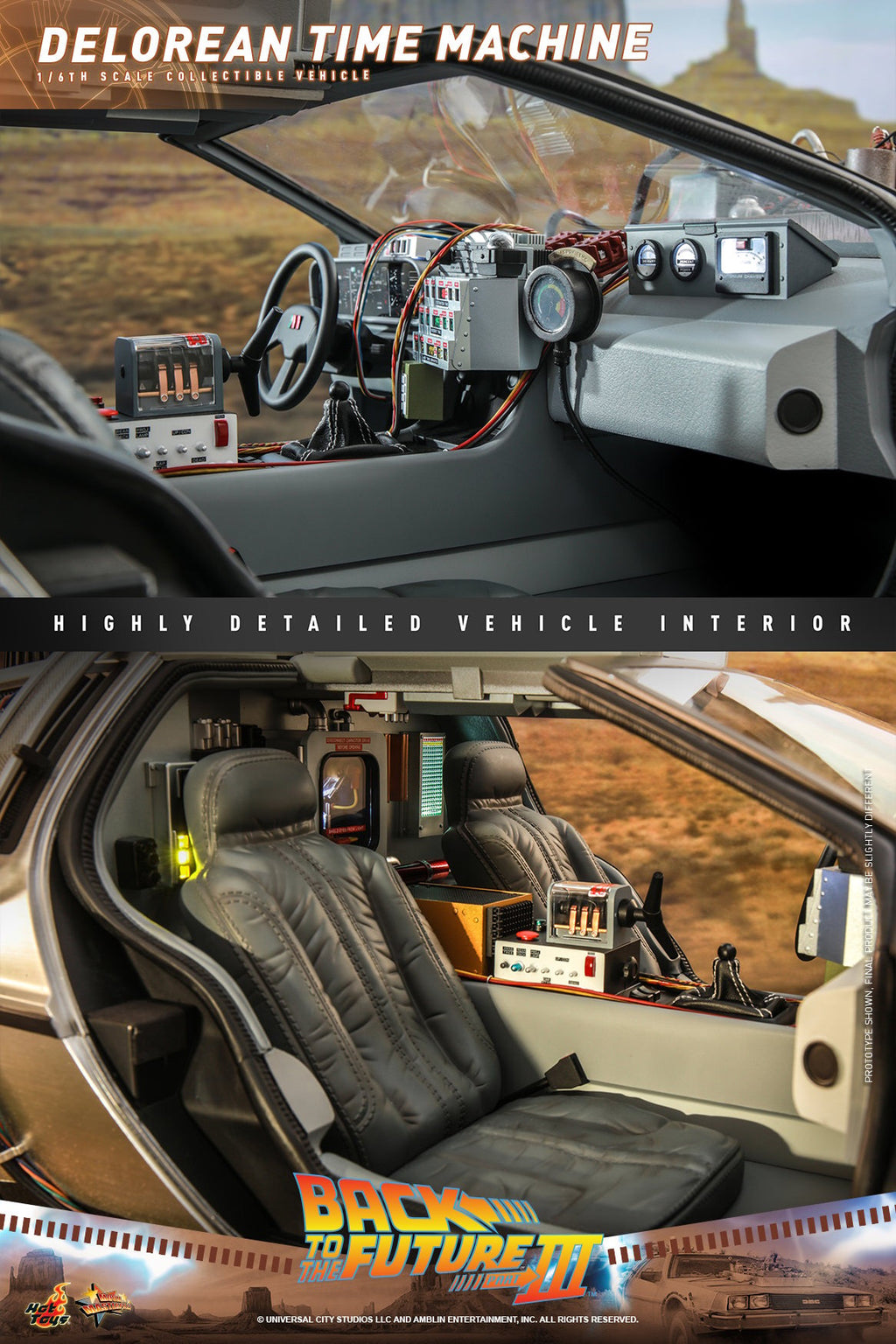 DeLorean Time Machine Back to the Future Sixth Scale Figure Accessory