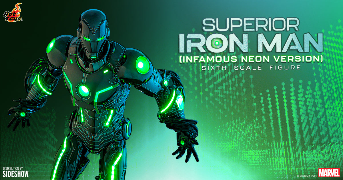 Superior Iron Man (Infamous Neon Version) Sixth Scale Figure by Hot Toys Marvel
