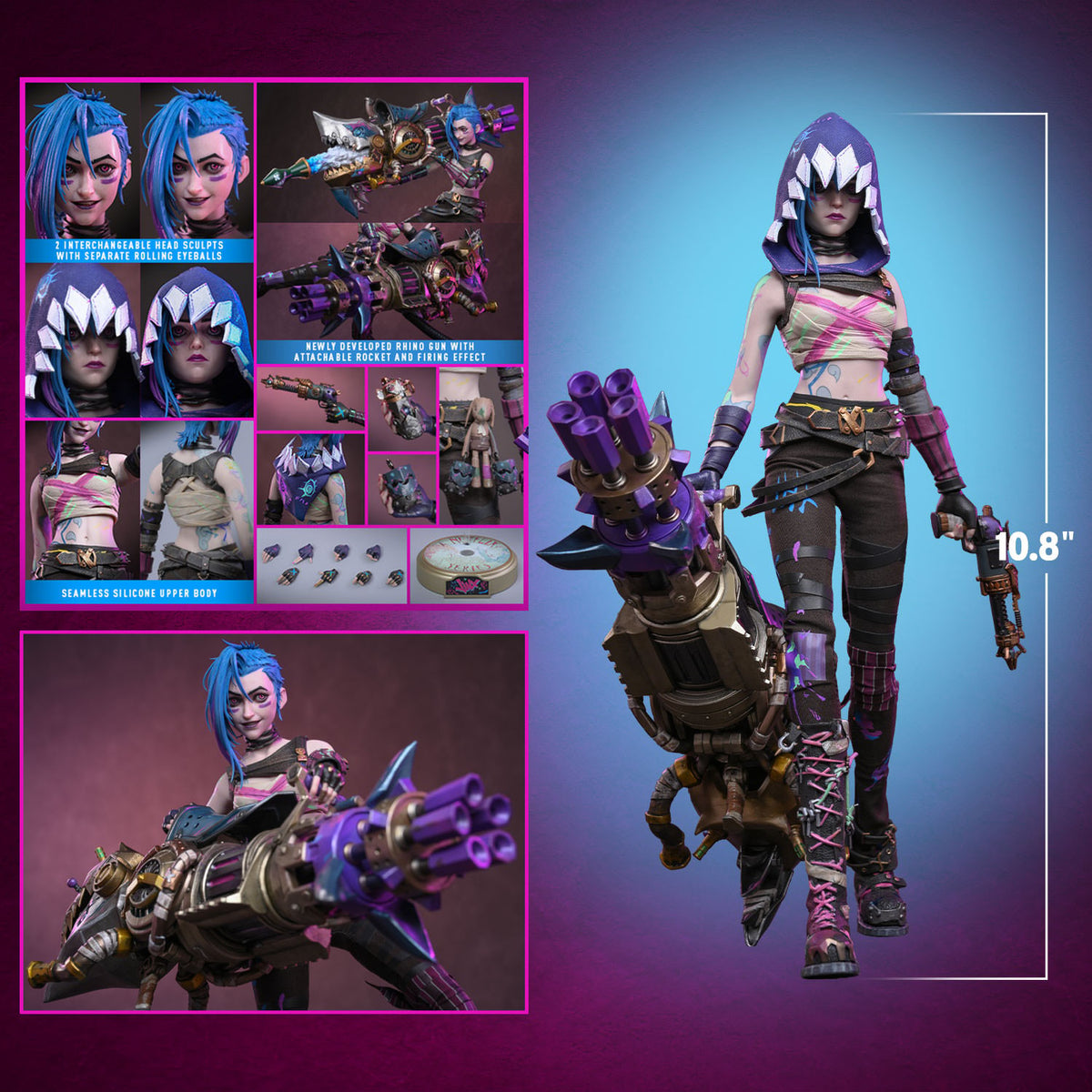 Fractured Jinx League of Legends Sixth Scale Figure