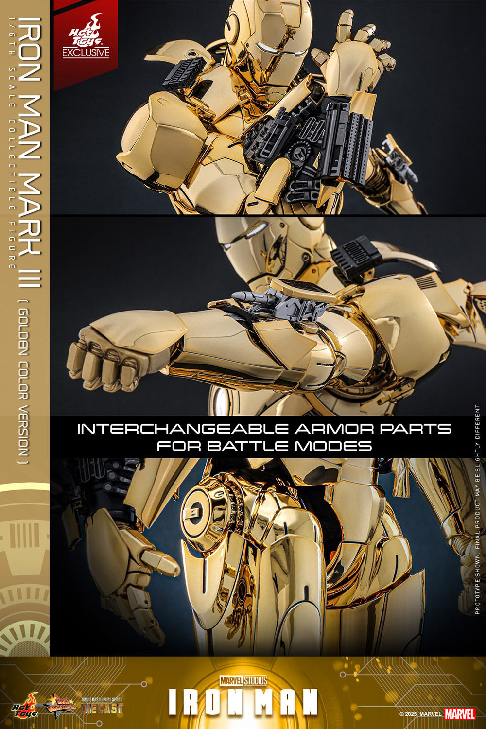 Iron Man Mark III (Golden Color Version) Marvel Sixth Scale Figure