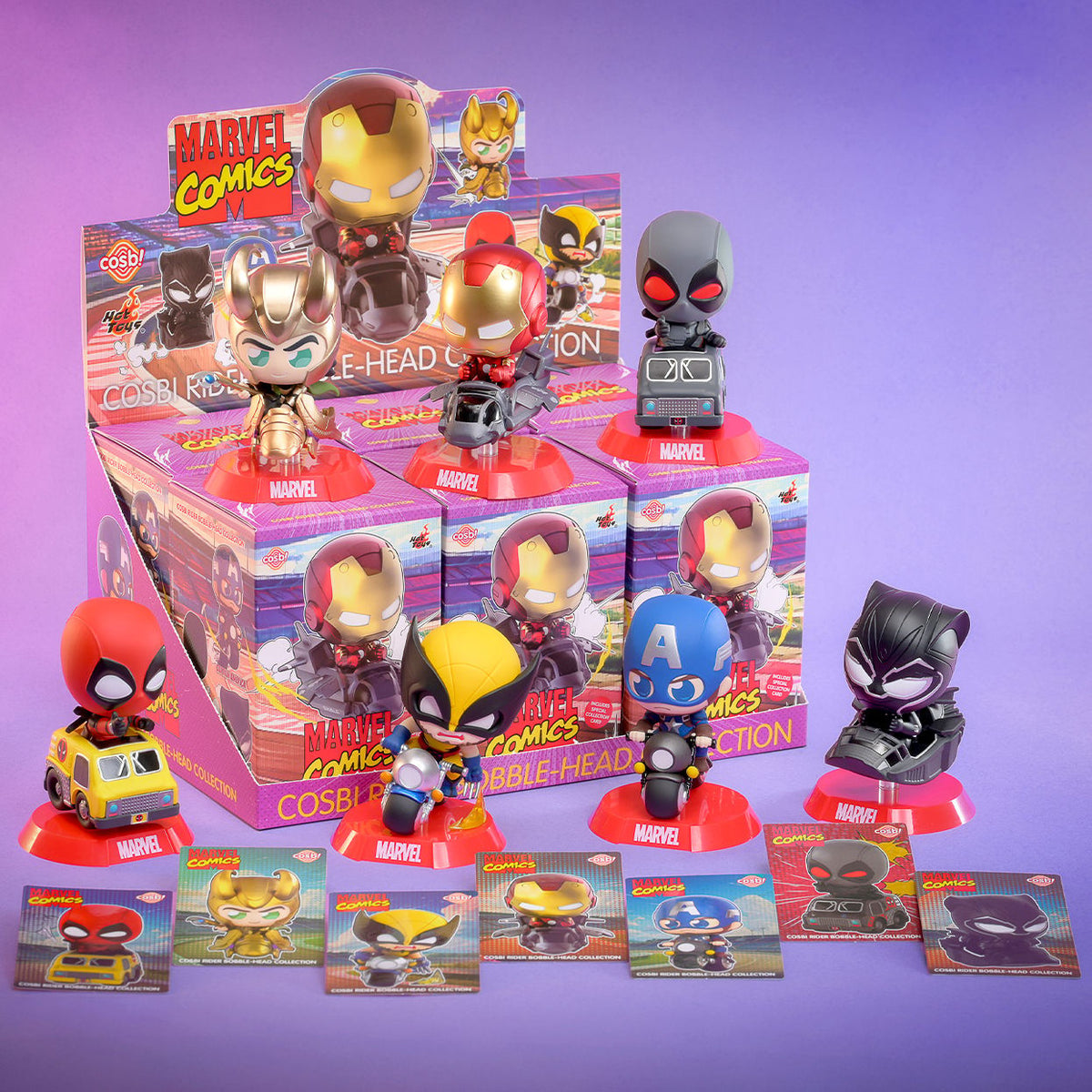 Marvel Cosbi Rider Bobble-Head Collection Blind Box Set