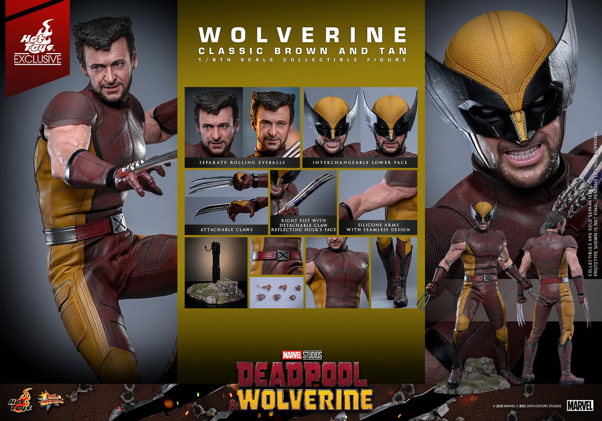 Wolverine (Classic Brown and Tan) Marvel Sixth Scale Figure