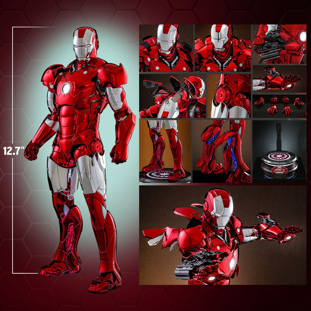 Iron Man Mark III (Red & Chrome Version) Marvel Sixth Scale Figure