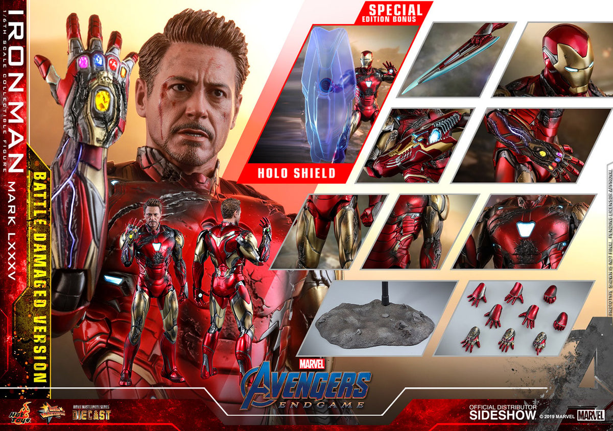 Iron Man Mark LXXXV (Battle Damaged Version) Marvel Sixth Scale Figure