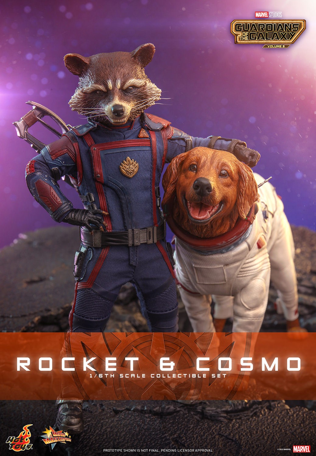 Rocket and Cosmo Marvel Sixth Scale Figure Set