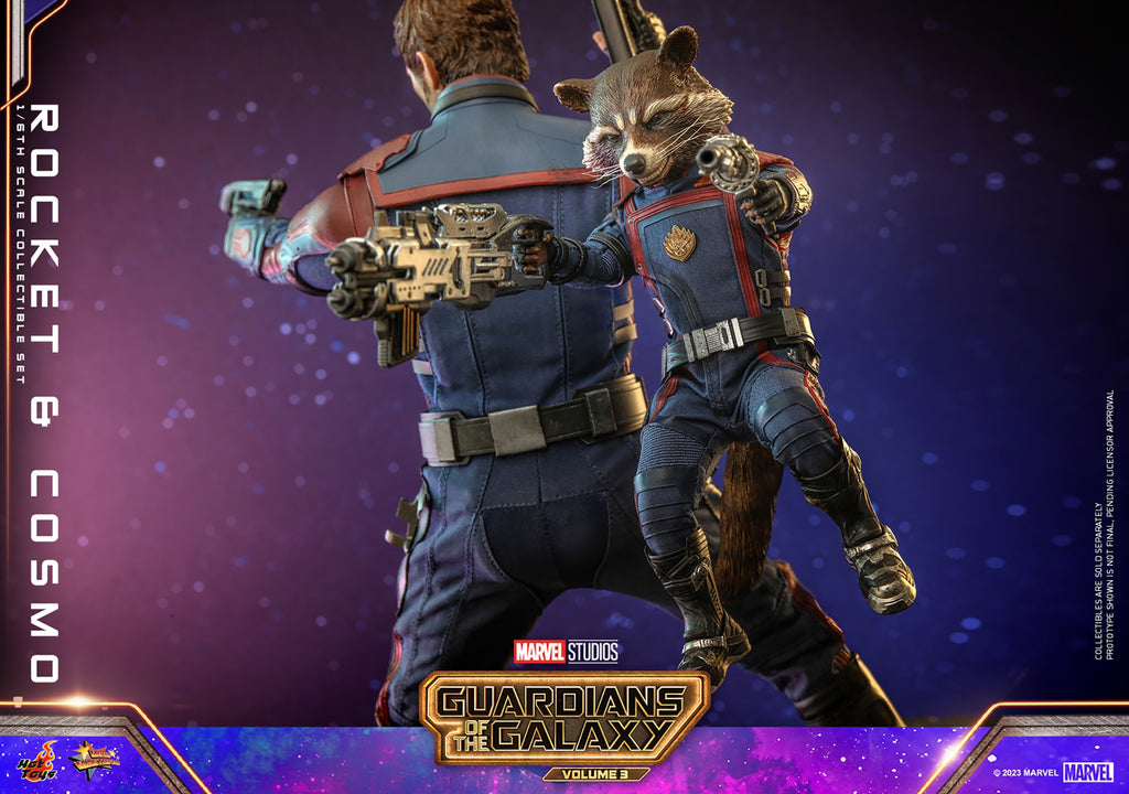 Rocket and Cosmo Marvel Sixth Scale Figure Set