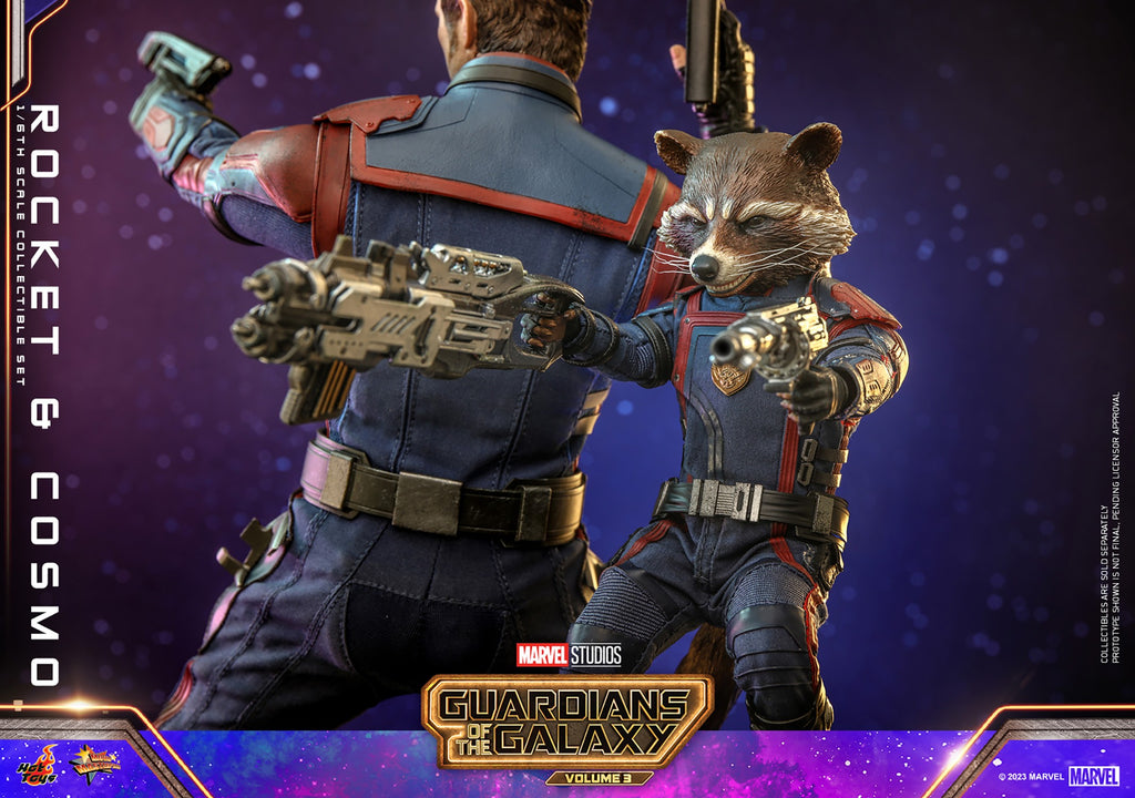 Rocket and Cosmo Marvel Sixth Scale Figure Set
