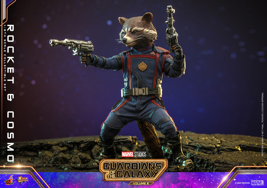 Rocket and Cosmo Marvel Sixth Scale Figure Set