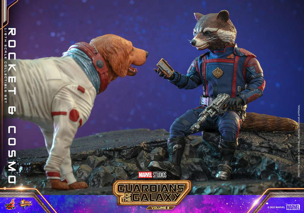Rocket and Cosmo Marvel Sixth Scale Figure Set