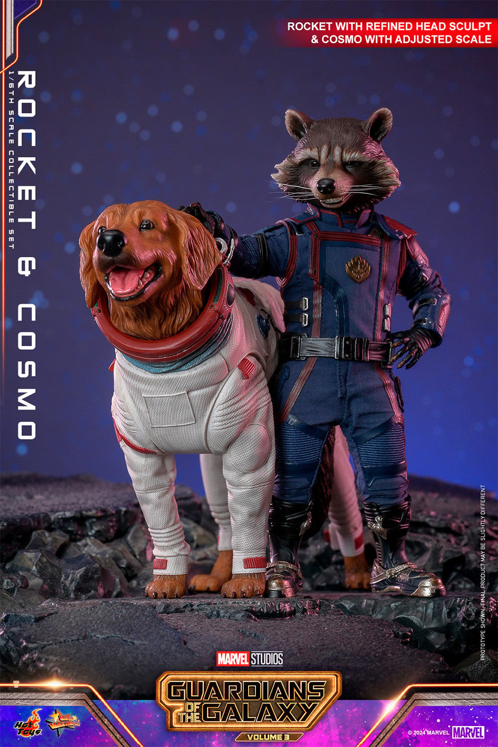 Rocket and Cosmo Marvel Sixth Scale Figure Set