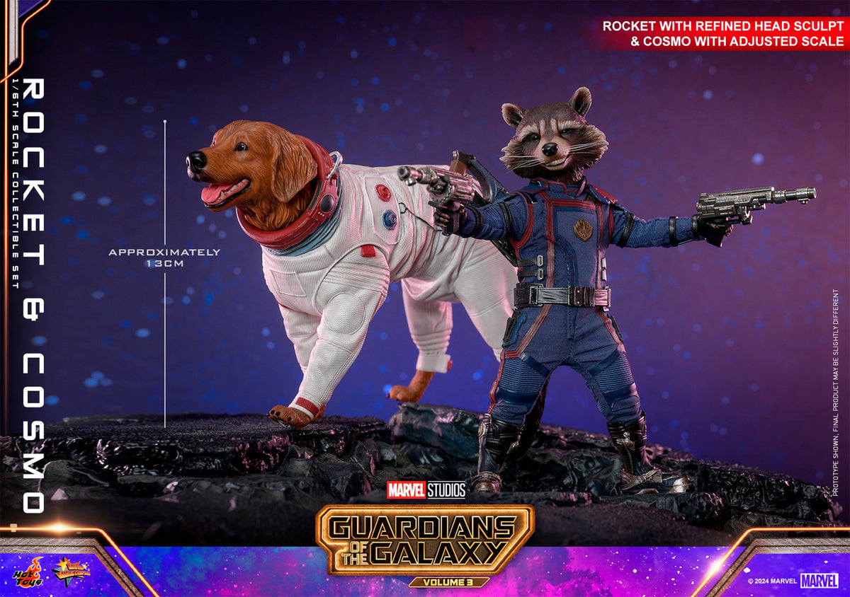 Rocket and Cosmo Marvel Sixth Scale Figure Set