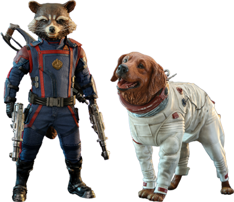 Rocket and Cosmo Marvel Sixth Scale Figure Set